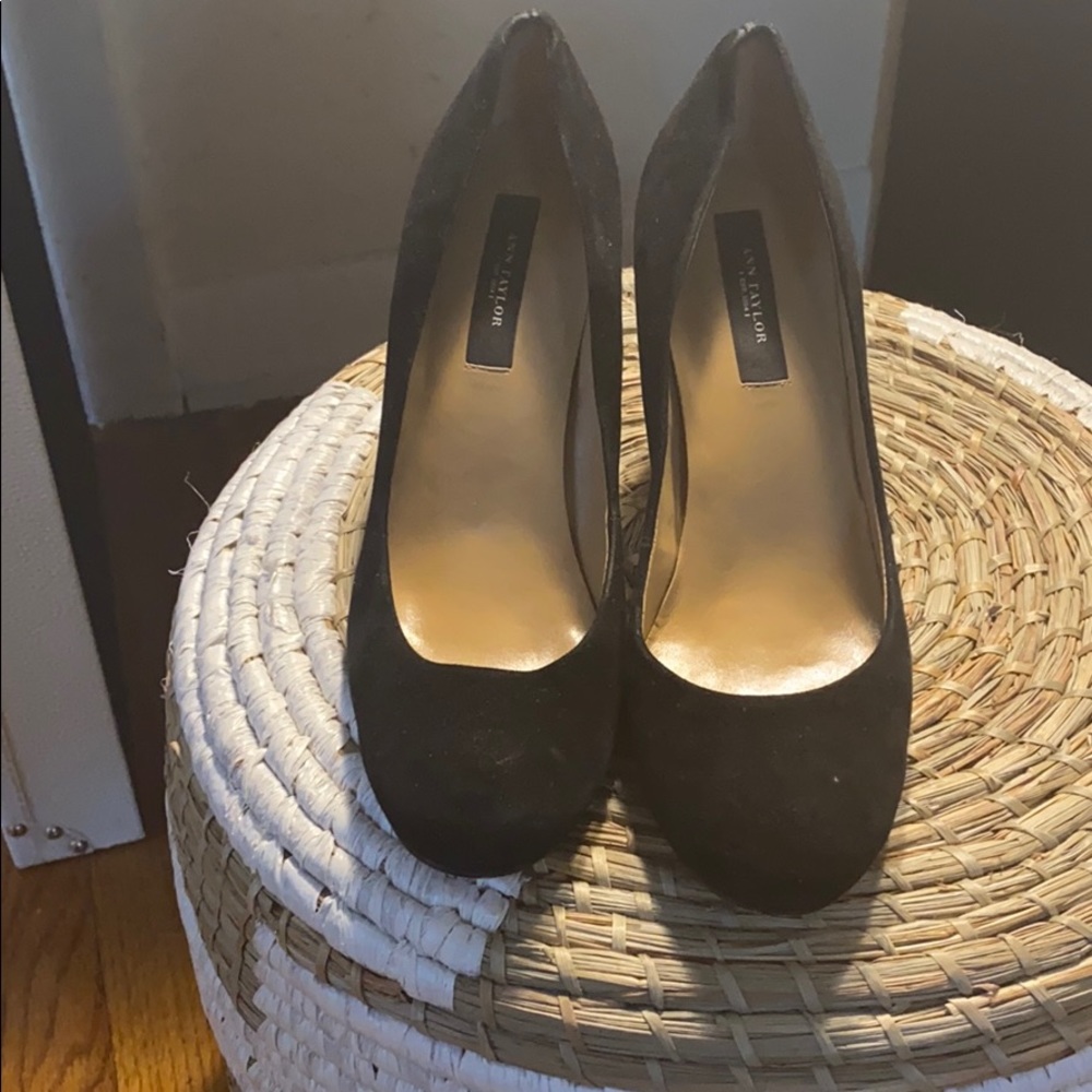 Ann Taylor Black Evening Shies with Glitter Heel